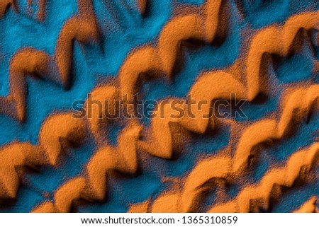 top view of abstract sandy background with color filter