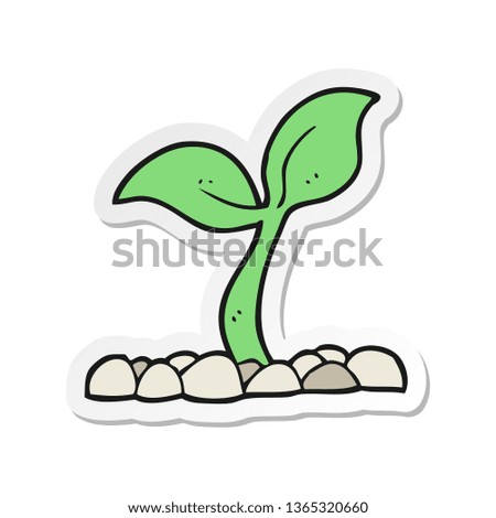 sticker of a cartoon seedling