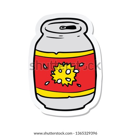 sticker of a cartoon soda can