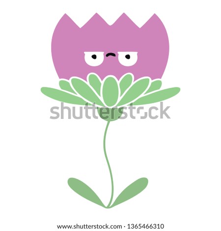 flat color retro cartoon of a flower