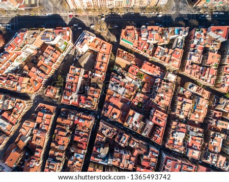 Photo of houses in Barcelona with drone