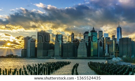 The New York Skyline at Sunset