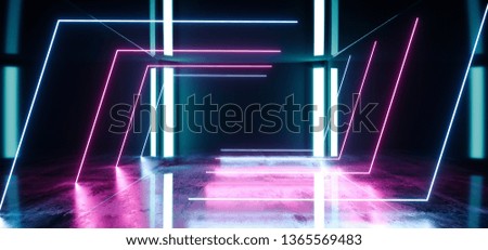 Virtual Glossy Modern Futuristic Sci Fi Dark Grunge Concrete Room With Purple And Blue Glowing Laser Neon Tube Lights On Empty Reflective Stage Background For Text 3D Rendering Illustration