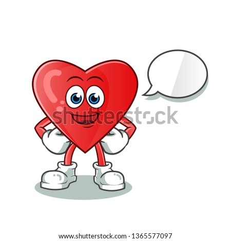 heart talking mascot vector cartoon art illustration