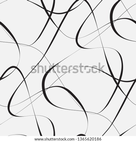  Vector seamless pattern. Modern stylish texture with wavy ribbons.