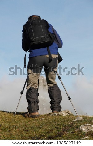 Nature photographer in the mountain