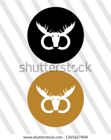 moose deer antler head icon , vector