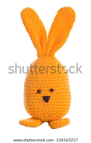 orange handmade stuffed animal easter bunny