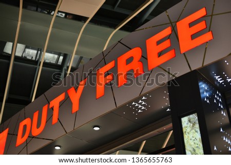 sign of Duty Free in airport