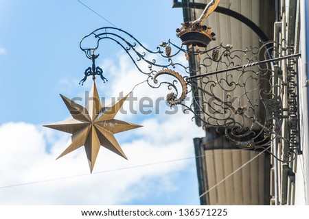 Shop sign star shape