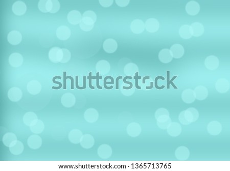 Blurred light blue  turquoise hue  background with blur round bokeh. circle soft light tones 

