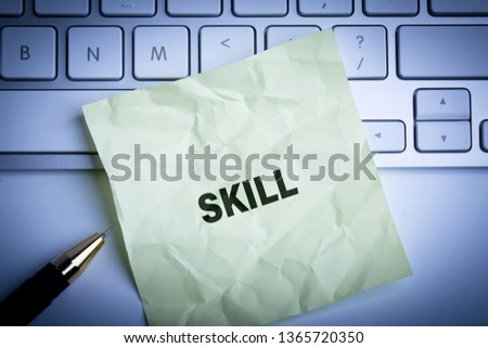 Skill milestones concept on the paper with office