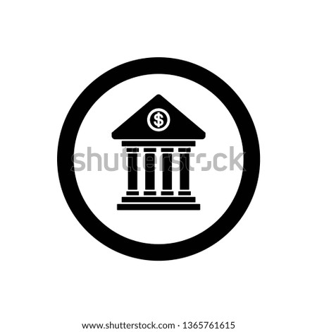 Bank icon symbol vector. on white background.