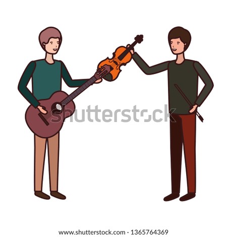 men with musical instruments character