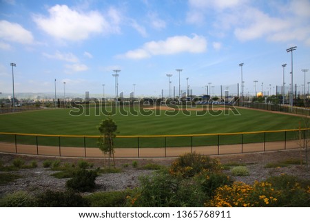 baseball field. baseball stadium. outdoor field for sports. 
