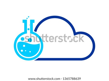Science lab with cloud logo vector