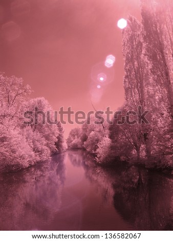 Infrared photography. A view of Padua, Italy.
