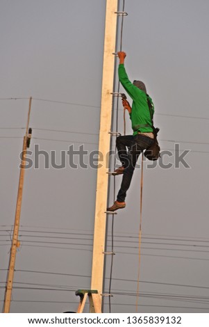 electrician worker under high risk, safety concern