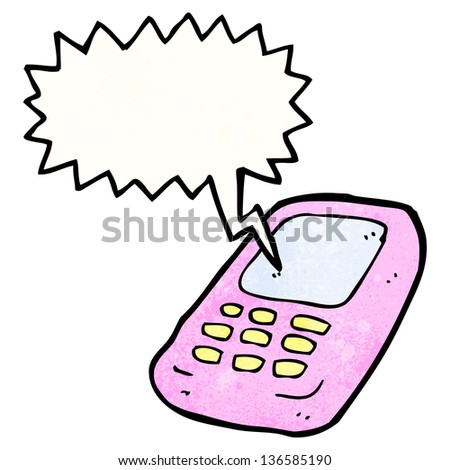 cartoon phone with speech bubble