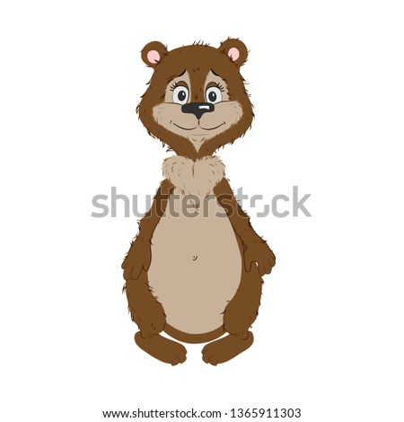 Vector illustration of cute cartoon character bear