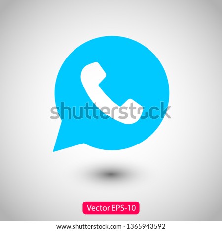 Phone handset icon in speech bubble 