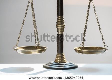 Law and Justice concept image, Gray background