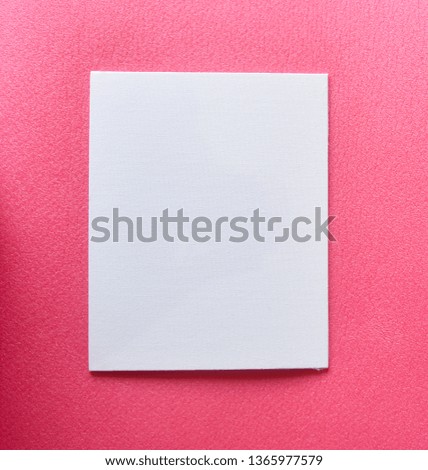 white primed canvas on pink background