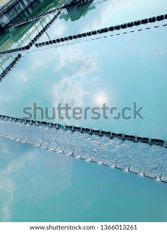 Reflection of sun on water surface
