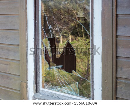 Burglary window pane vandalism