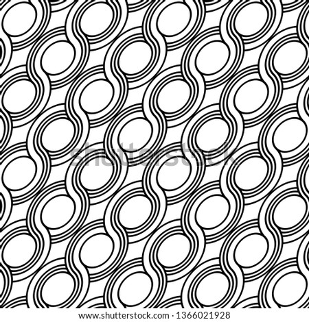Design seamless spiral twisted pattern. Abstract monochrome ellipse background. Vector art