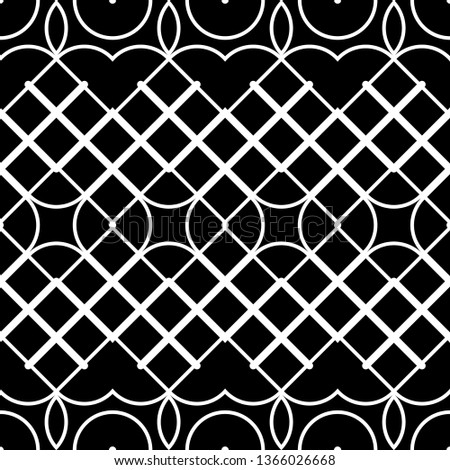 Design seamless monochrome decorative pattern. Abstract geometric background. Vector art