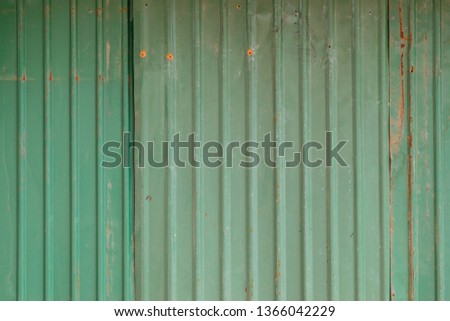 Corrugated metal texture or Galvanized iron steel texture, Green Colour, Abstract Background 