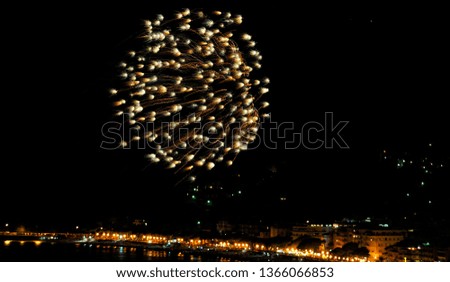 Fireworks on the sea