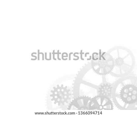 Drawing gears on a white background, illustration clip-art