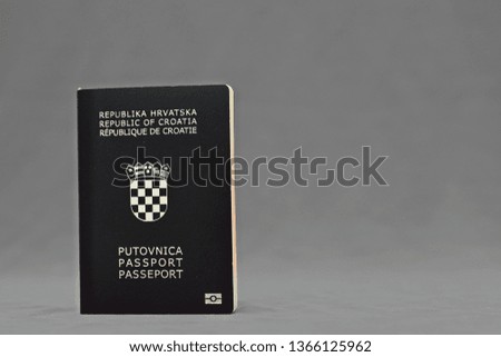 Croatian passport on table