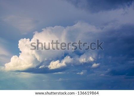 Blue sky with rain clouds as background