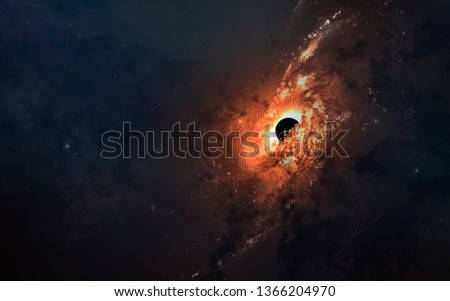 First image of black hole. Wormhole in deep space. Messier 87. Elements of this image furnished by NASA Royalty-Free Stock Photo #1366204970
