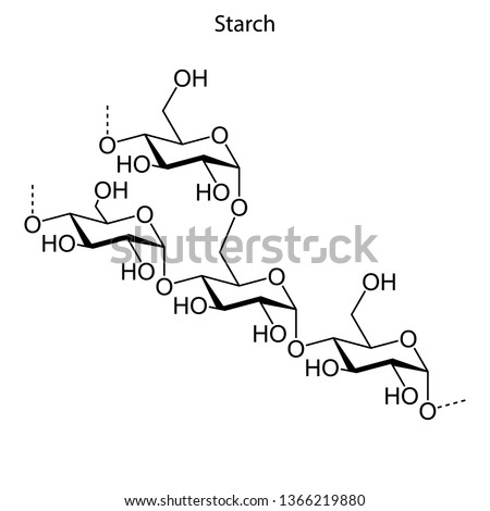 Skeletal formula of starch. chemical molecule. Royalty-Free Stock Photo #1366219880