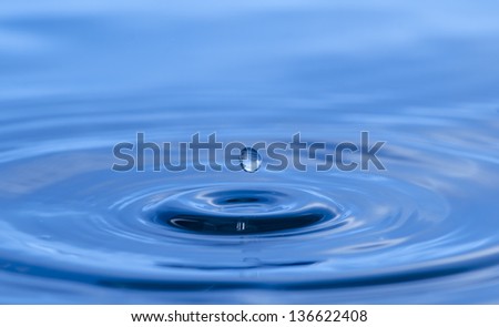 Abstract picture of water splash like crown, Blue background