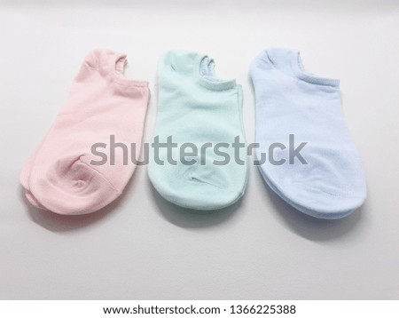 Colorful Beautiful Female Socks Pair in White Isolated background