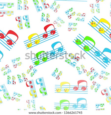 Music note Icon, Seamless Wallpaper pattern. 