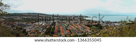 city of joenkoeping or jonkoping with district of huskvarna in sweden Royalty-Free Stock Photo #1366355045