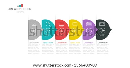 Infographic element with icons and 6 options or step. Can be used for process, presentation, diagram, workflow layout, info graph, web design. Vector illustration.