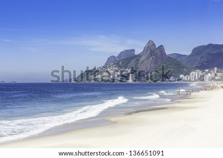 Ipanema Beach in the morning in Rio de Janeiro, Brazil