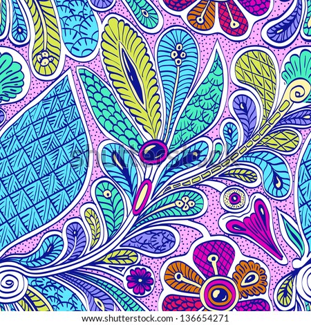 ethnic; pattern; Persia; seamless, bright, pink, blue