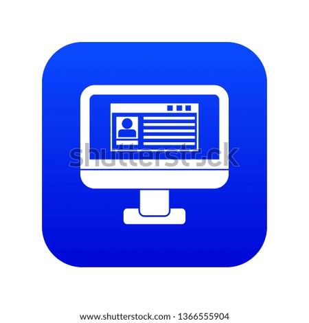 Profile information on monitor in simple style isolated on white background vector illustration