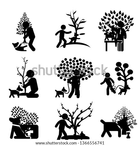 Tree  vector icons set