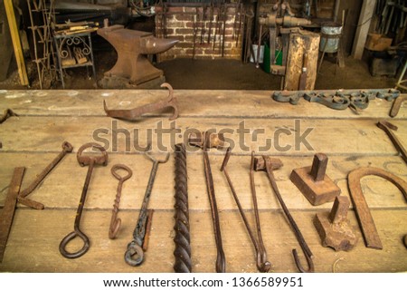 Old and rusty metal tools on an Australian farm