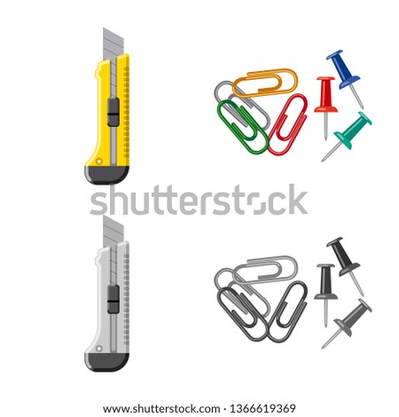bitmap illustration of office and supply symbol. Collection of office and school bitmap icon for stock.