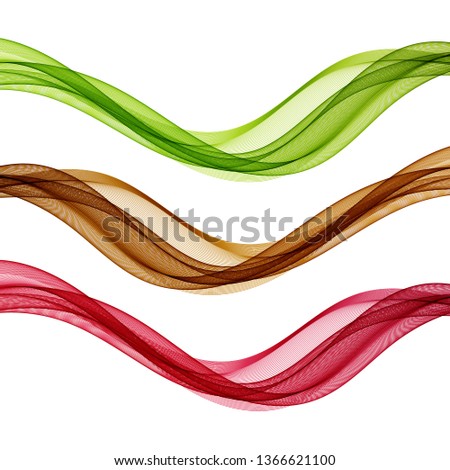 
Set of colored waves on a white background